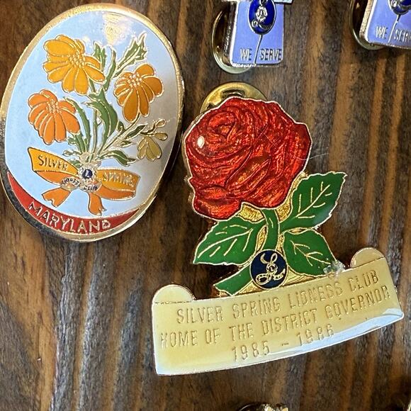 Lions Club Lioness Pins Lot Of 10 Rose State Of Maryland Pin Brooch Lapel Pins - Picture 3 of 15